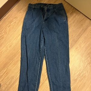 Wide leg dark wash jeans